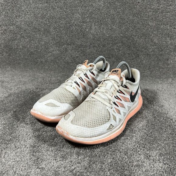 Nike Free 5.0 642199-103 Women's Size 9 White Bright Mango Orange Running Shoes - Picture 5 of 12